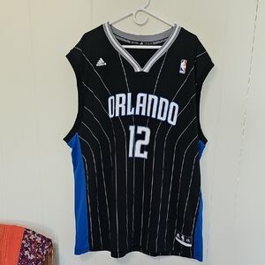 Adidas Orlando Magic Black and Blue Swingman Jersey Mens 2XL Dwight Howard #12